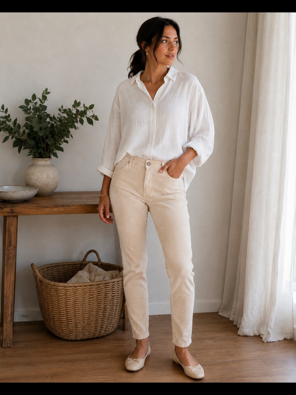 LOFT Skinny Jeans in Light Beige